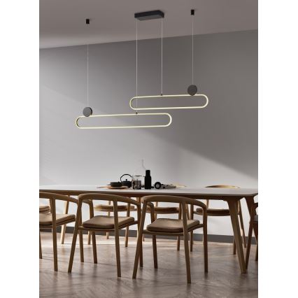 Trio - GRANT himmennettävä LED-riippuvalaisin vaijerilla LED/54W/230V 2300/3000/4000K musta/kulta