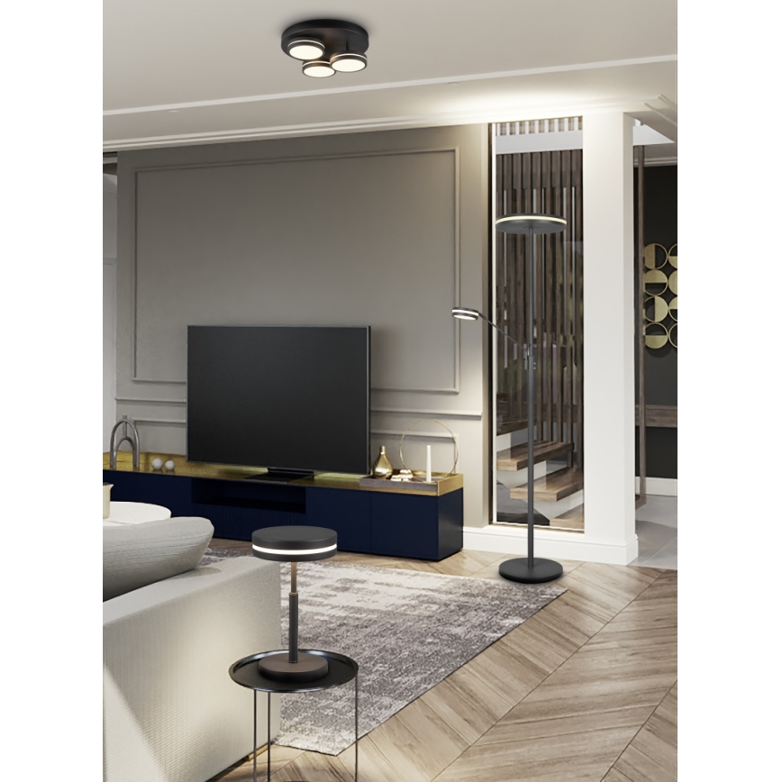 Trio - himmennettävä LED-kattovalaisin FRANKLIN 3xLED/8,5W/230V 3000K halkaisija 35 cm musta