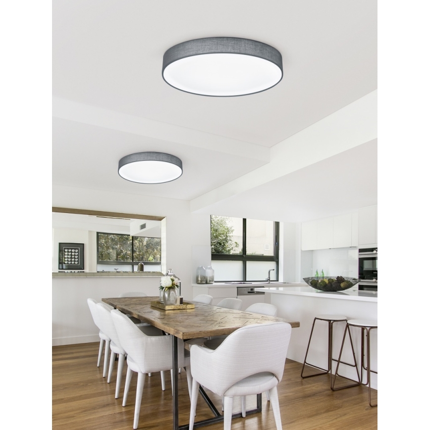 Trio - LED-himmennettävä kattovalaisin LUGANO LED/22W/230V 3000K halkaisija 40 cm harmaa