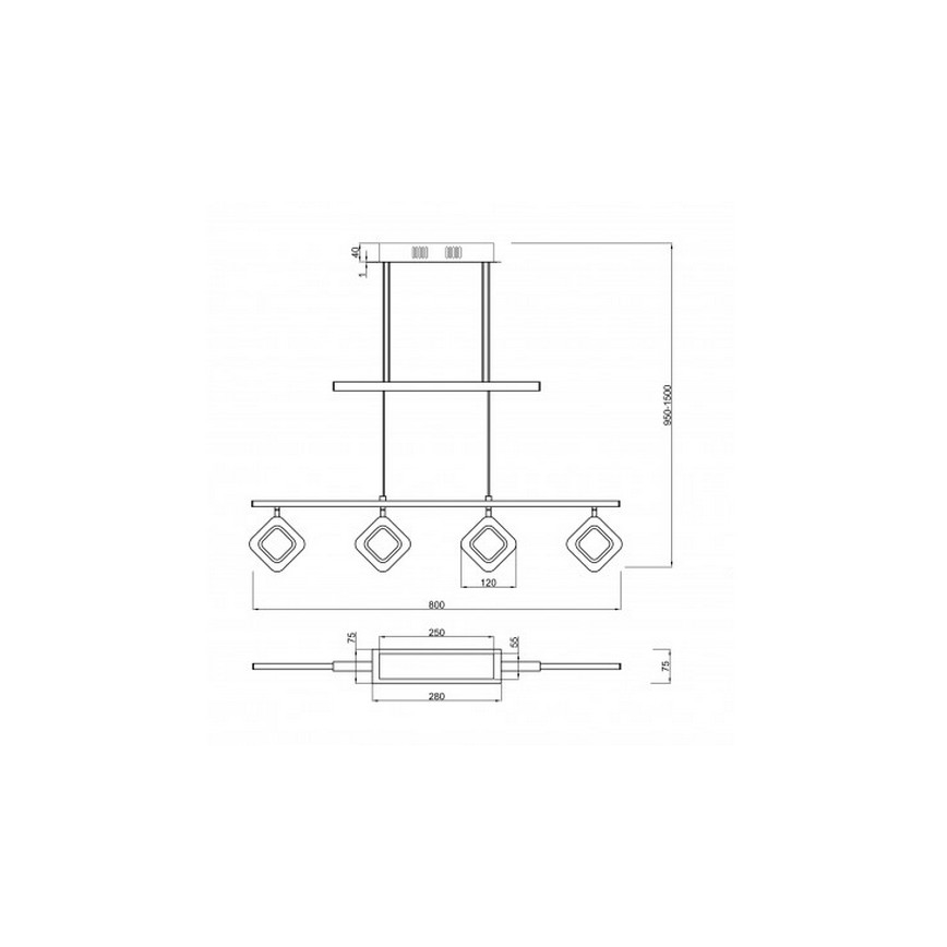 Trio - LED Riippuvalaisin PARADOX 4xLED/4,3W/230V