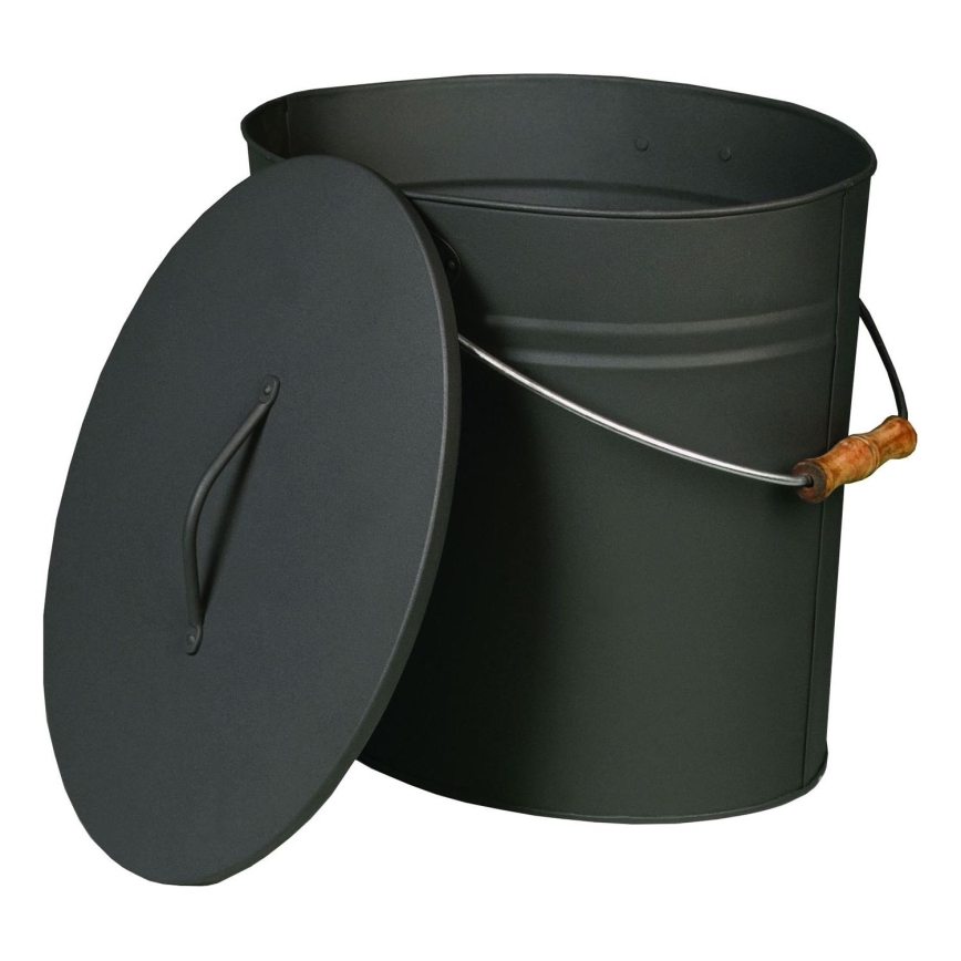 Tuhkaämpäri kannella 24 l antrasiitti