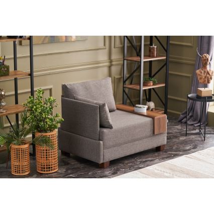 TULA kulmanojatuoli, ruskea, vasen