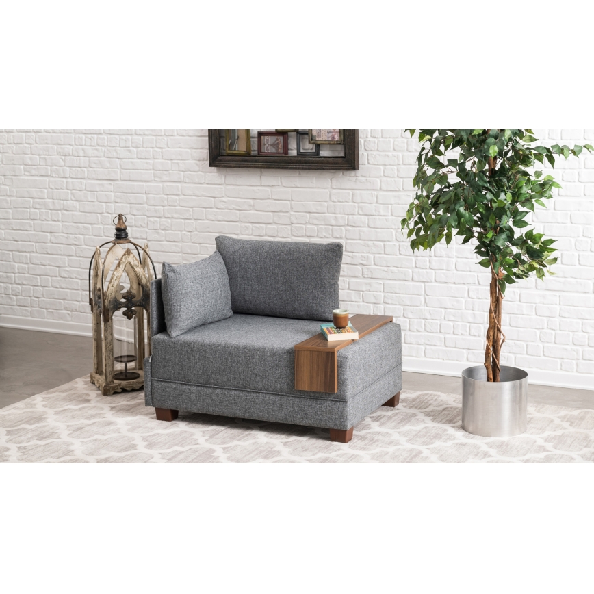 TULA kulmatuoli, vasen, harmaa