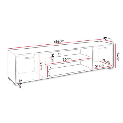 TV pöytä GIMREN 36x156 cm valkoinen