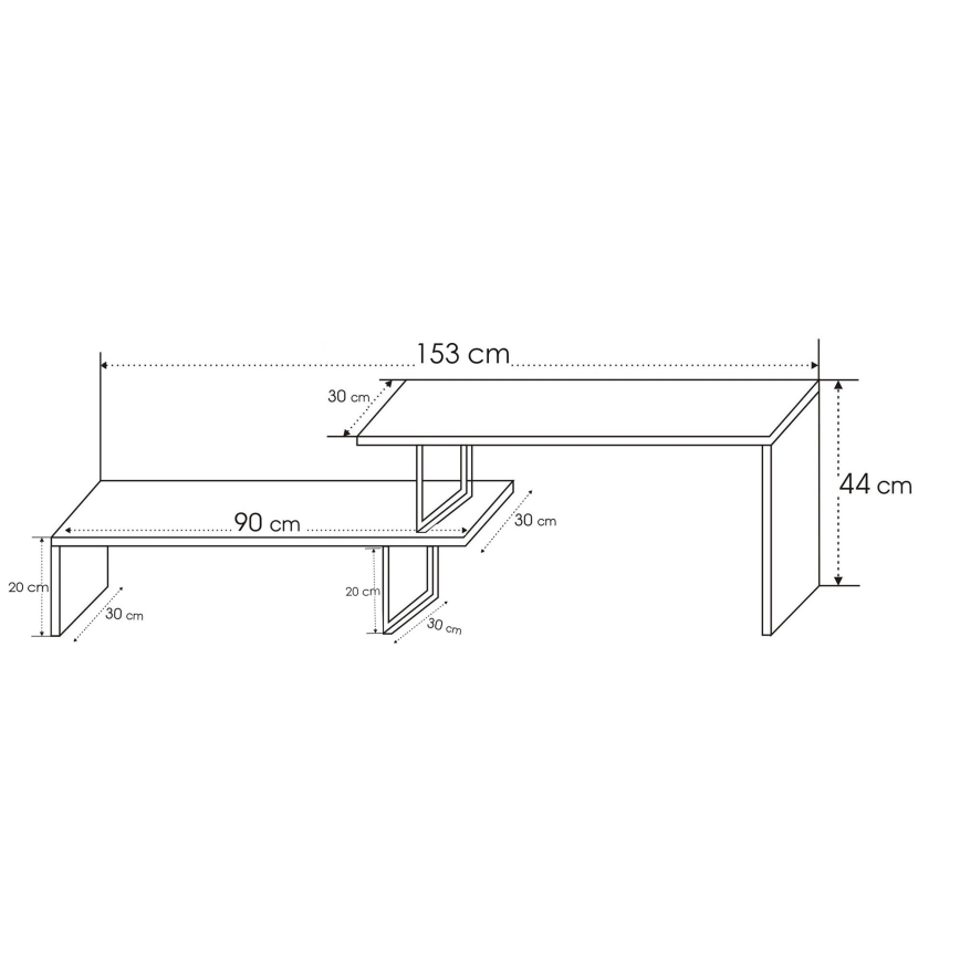 TV-pöytä OVIT 44x153 cm ruskea/musta