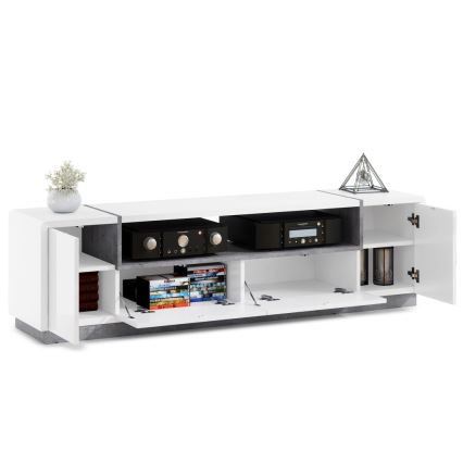 TV-taso FRED valkoinen/harmaa