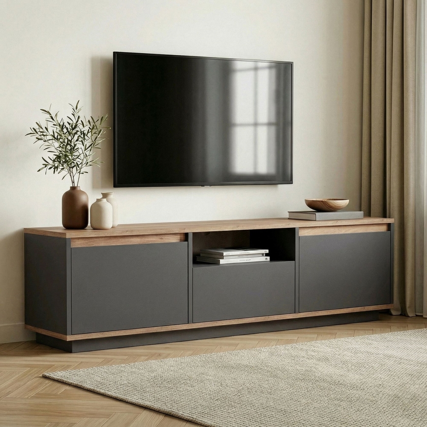 TV-taso KREDE 160x30 cm antrasiitti/mänty