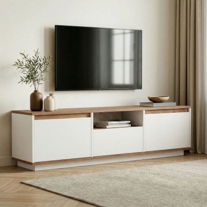 TV-taso KREDE 160x30 cm valkoinen/mänty