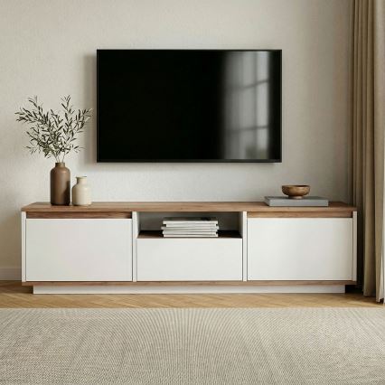 TV-taso KREDE 160x30 cm valkoinen/mänty