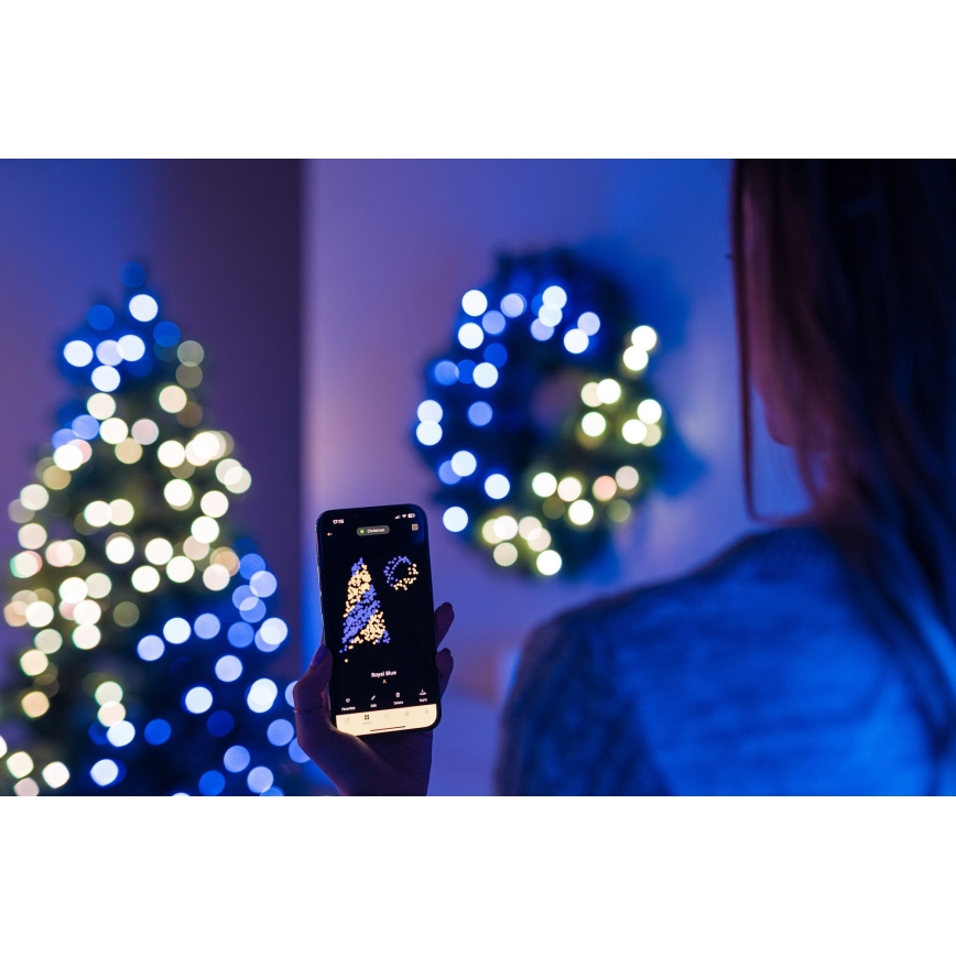 Twinkly - LED RGB Himmennettävä jouluseppele 50xLED halkaisija 60 cm Wi-Fi