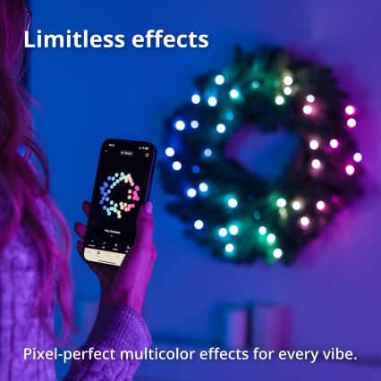 Twinkly - LED RGB Himmennettävä jouluseppele 50xLED halkaisija 60 cm Wi-Fi