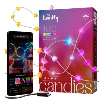 Twinkly - LED RGB Himmennettävä joulun valosarja CANDIES 100xLED 8 m USB Wi‑Fi