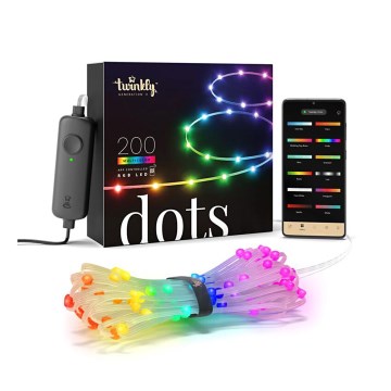 Twinkly - LED RGB Ulkotila himmennettävä nauha DOTS 200xLED 10 m IP44 Wi-Fi