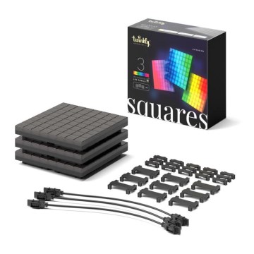 Twinkly - SETTI 3xLED RGB Himmennyspaneeli SQUARES 64xLED 16x16 cm Wi-Fi