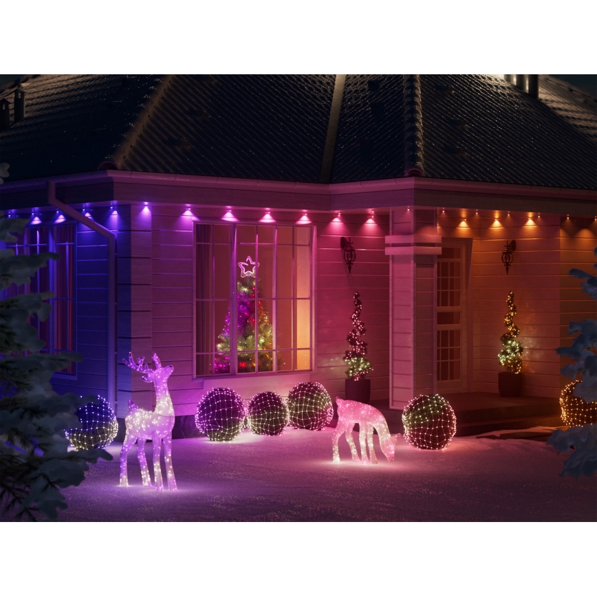 Twinkly - LED RGBW Himmennettävä ulko Joulu poro REINGEERS 160xLED IP44 Wi-Fi