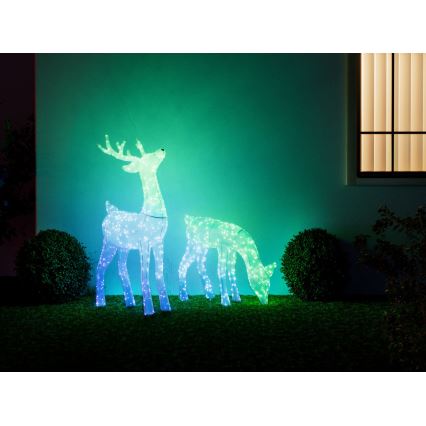 Twinkly - LED RGBW Himmennettävä ulko Joulu poro REINGEERS 160xLED IP44 Wi-Fi