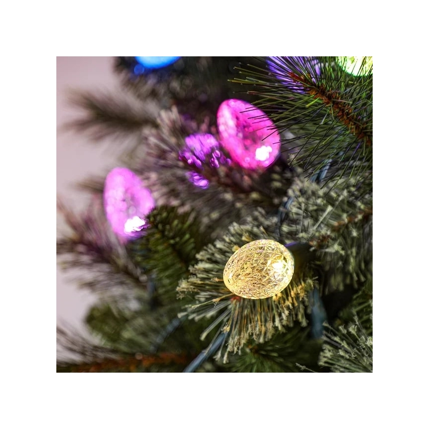 Twinkly - LED RGB Himmennettävä ulko Jouluketju FACETED 80xLED 26,5 m IP44 Wi-Fi