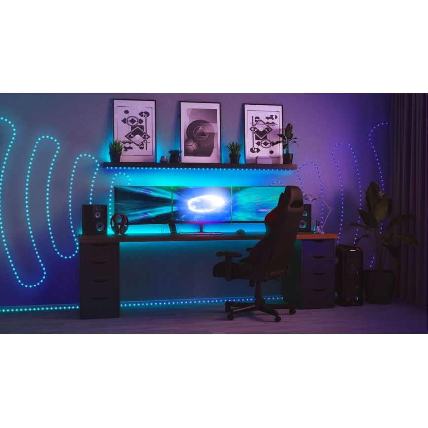 Twinkly - LED RGB Ulkotila himmennettävä nauha DOTS 200xLED 10 m IP44 WiFi