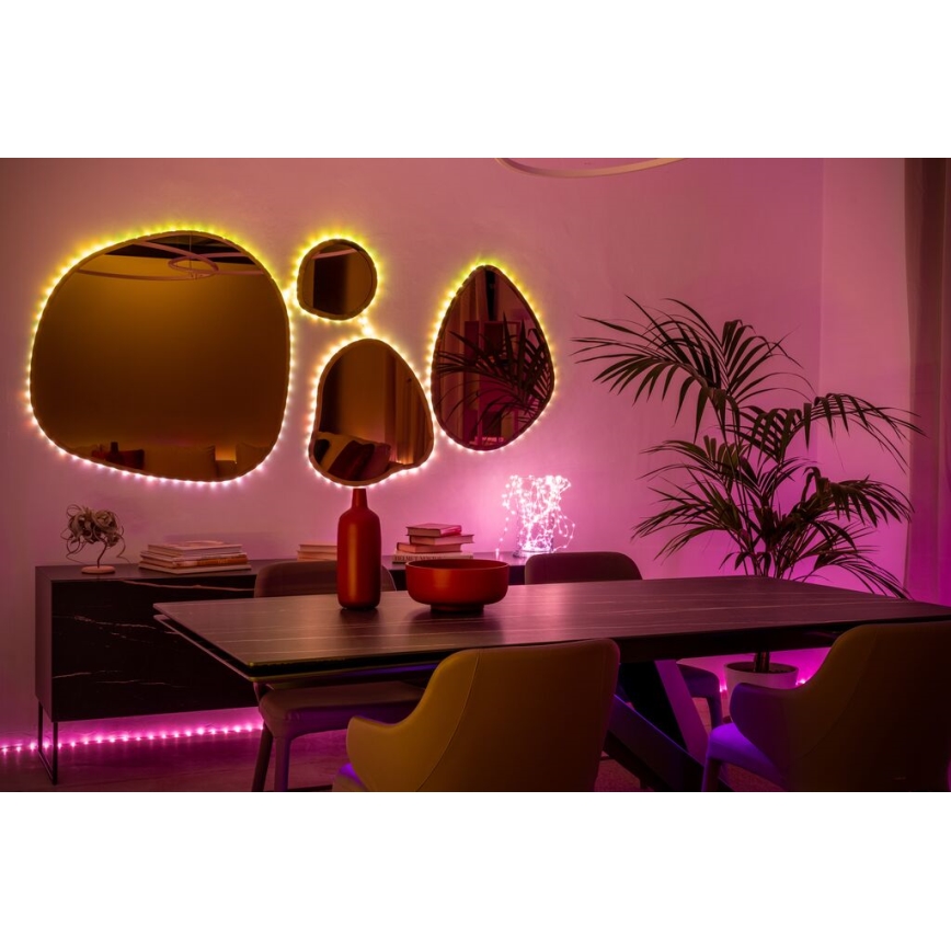 Twinkly - LED RGB Ulkotila himmennettävä nauha DOTS 200xLED 10 m IP44 WiFi