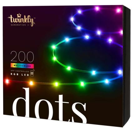 Twinkly - LED RGB Ulkotila himmennettävä nauha DOTS 200xLED 10 m IP44 WiFi