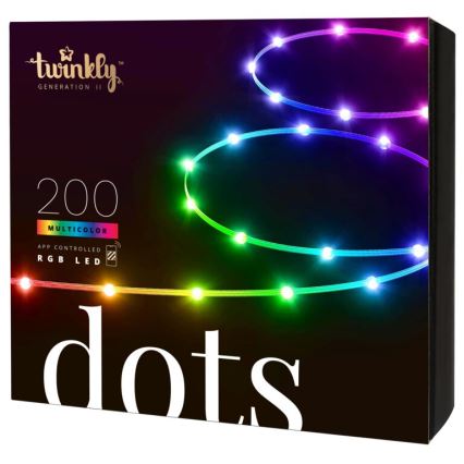 Twinkly - LED RGB Ulkotila himmennettävä nauha DOTS 200xLED 10 m IP44 Wi-Fi