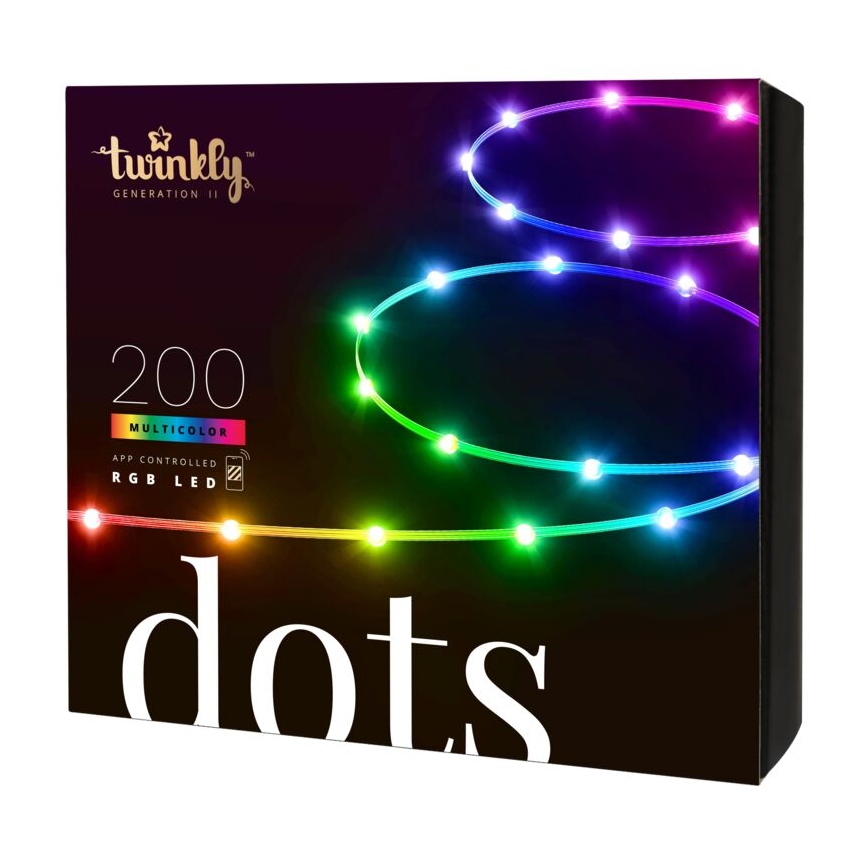 Twinkly - LED RGB Ulkotila himmennettävä nauha DOTS 200xLED 10 m IP44 Wi-Fi