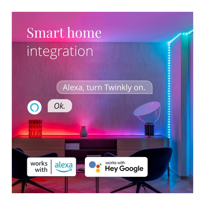 Twinkly - LED RGB Ulkotila himmennettävä nauha DOTS 400xLED 20 m IP44 Wi-Fi