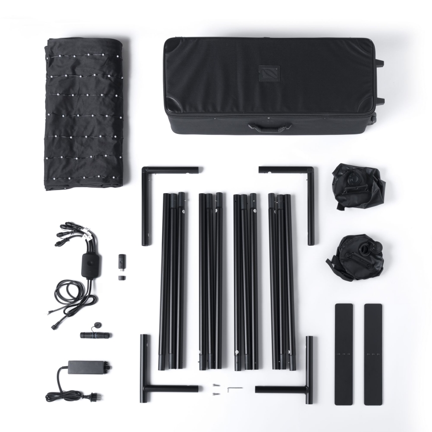 Twinkly - LED RGBW himmennettävä, musiikkitoiminnolla varustettu ulkokäyttöön tarkoitettu valoseinä LIGHTWALL 1120xLED 2,6x2,7 m IP44 Wi-Fi + musiikkidongle