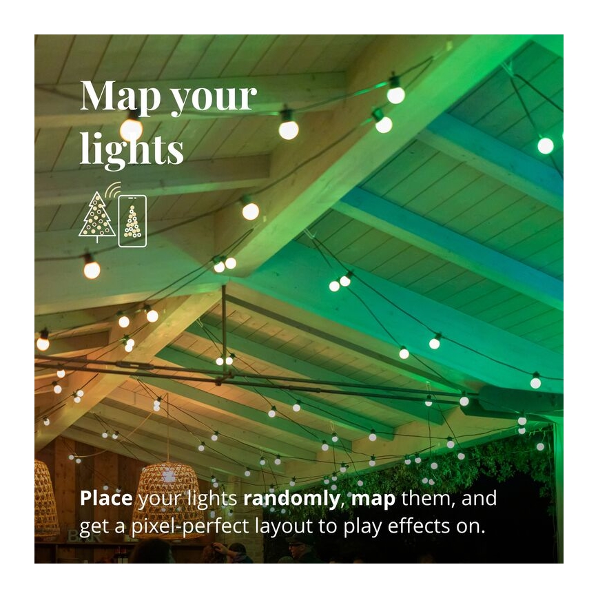 Twinkly - LED RGB Himmennettävä ulko koristeellinen ketju FESTOON 20xLED 14m IP44 Wi-Fi