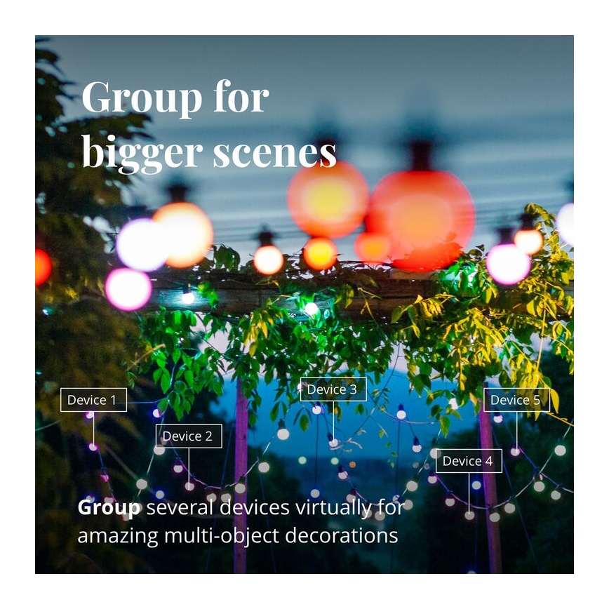 Twinkly - LED RGB Himmennettävä ulko koristeellinen ketju FESTOON 20xLED 14m IP44 Wi-Fi