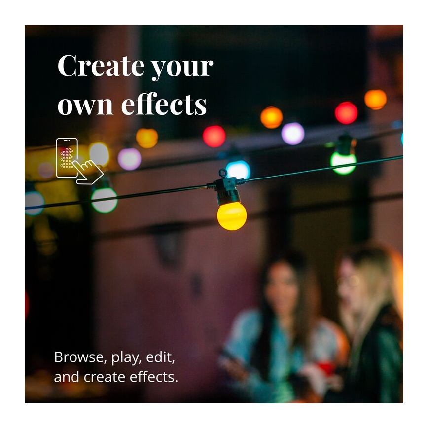 Twinkly - LED RGB Himmennettävä ulko koristeellinen ketju FESTOON 20xLED 14m IP44 Wi-Fi