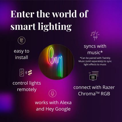 Twinkly - LED RGB Himmennettävä nauha FLEX 200xLED 2 m Wi-Fi