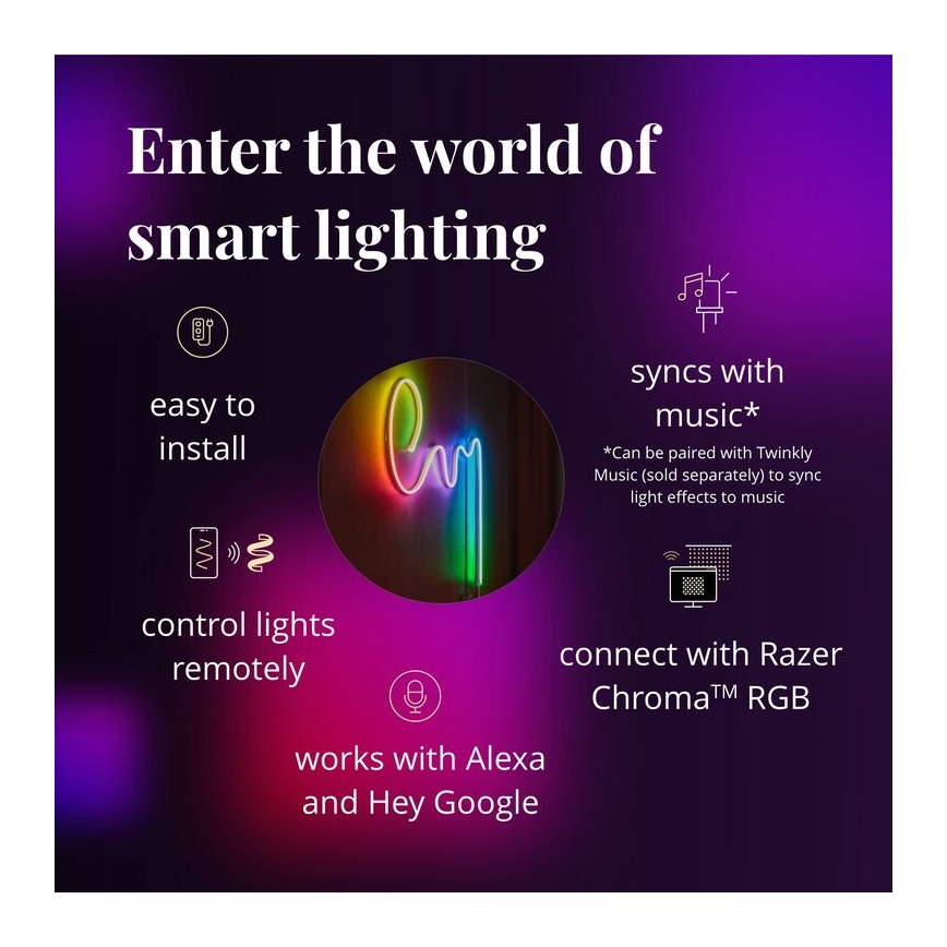 Twinkly - LED RGB Himmennettävä nauha FLEX 200xLED 2 m Wi-Fi
