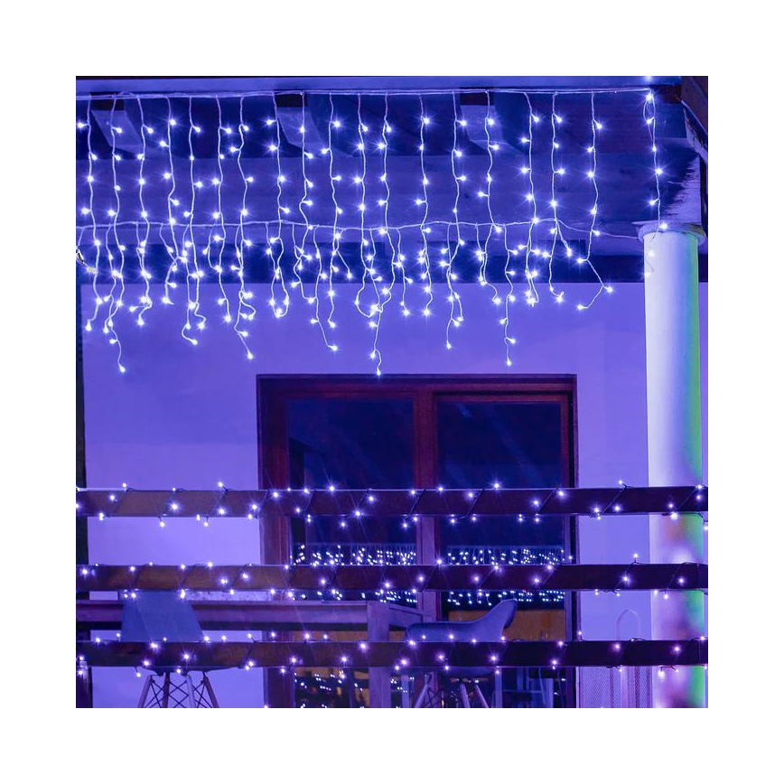 Twinkly - LED RGBW himmennettävä ulkokäyttöön tarkoitettu joulukoriste ICICLE 190xLED 11,5m IP44 Wi-Fi