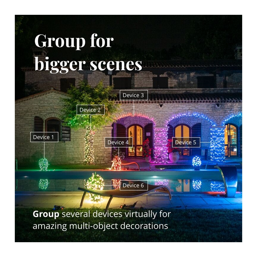 Twinkly - LED RGBW himmennettävä ulkokäyttöön tarkoitettu joulukoriste ICICLE 190xLED 11,5m IP44 Wi-Fi