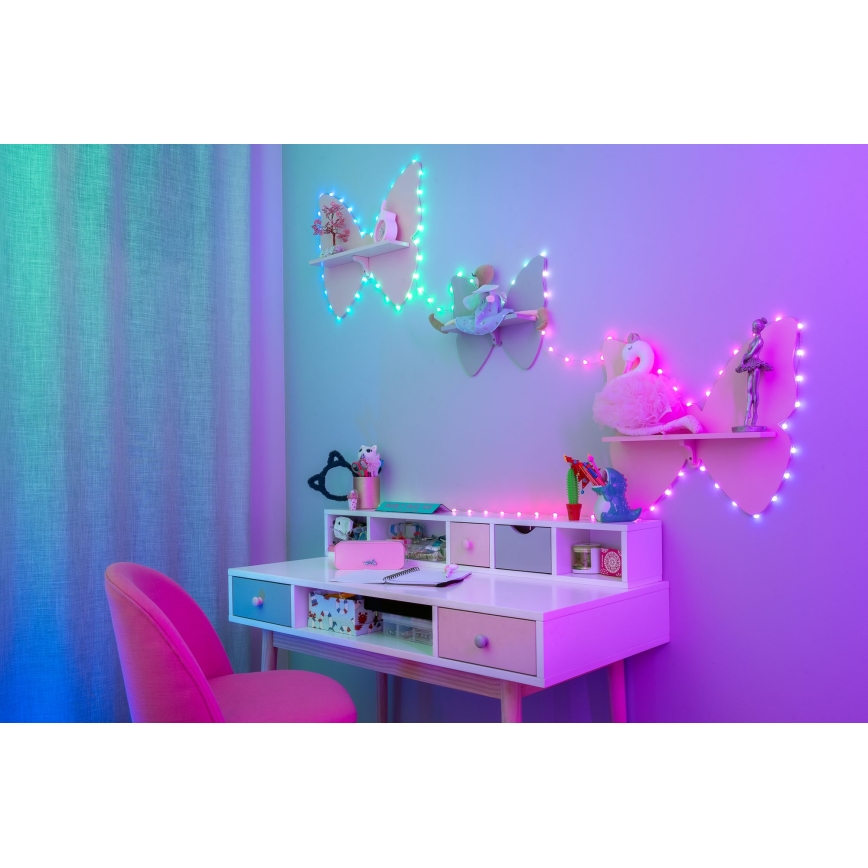 Twinkly - LED RGB himmennettävä valosarja CANDIES 100 LED, 8 m, USB, Wi‑Fi