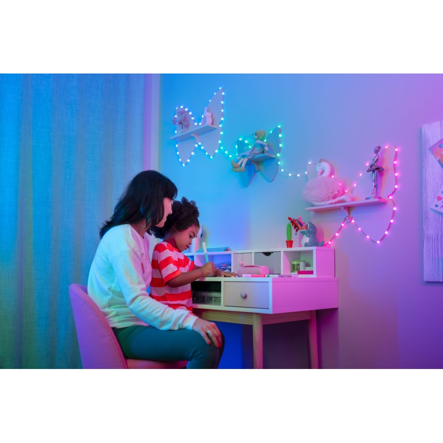 Twinkly - himmennettävä RGB-LED-valosarja CANDIES 200xLED 14 m USB Wi-Fi