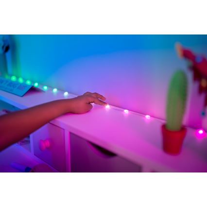 Twinkly - himmennettävä RGB-LED-valosarja CANDIES 200xLED 14 m USB Wi-Fi