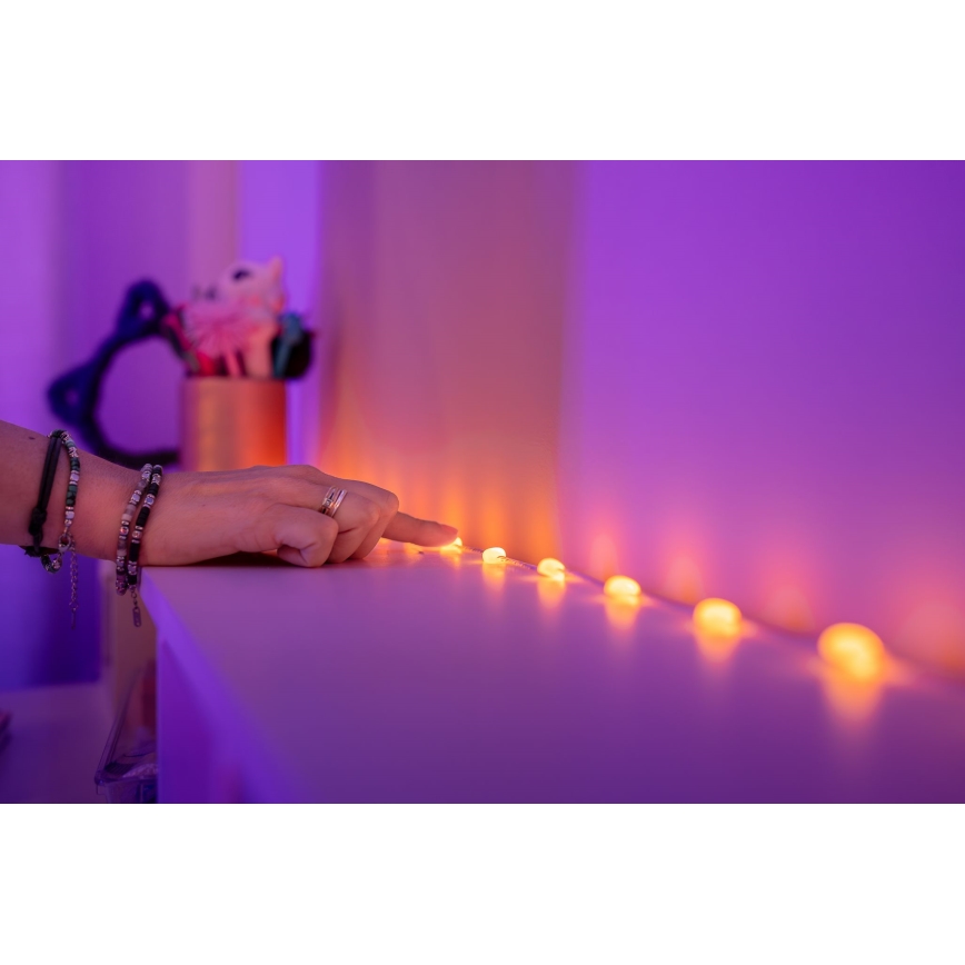 Twinkly - himmennettävä RGB-LED-valosarja CANDIES 200xLED 14 m USB Wi-Fi