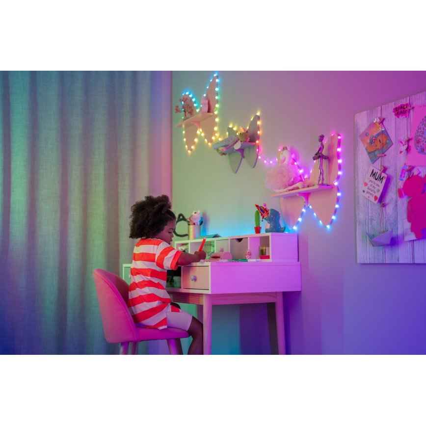 Twinkly - himmennettävä RGB-LED-valosarja CANDIES 200xLED 14 m USB Wi-Fi