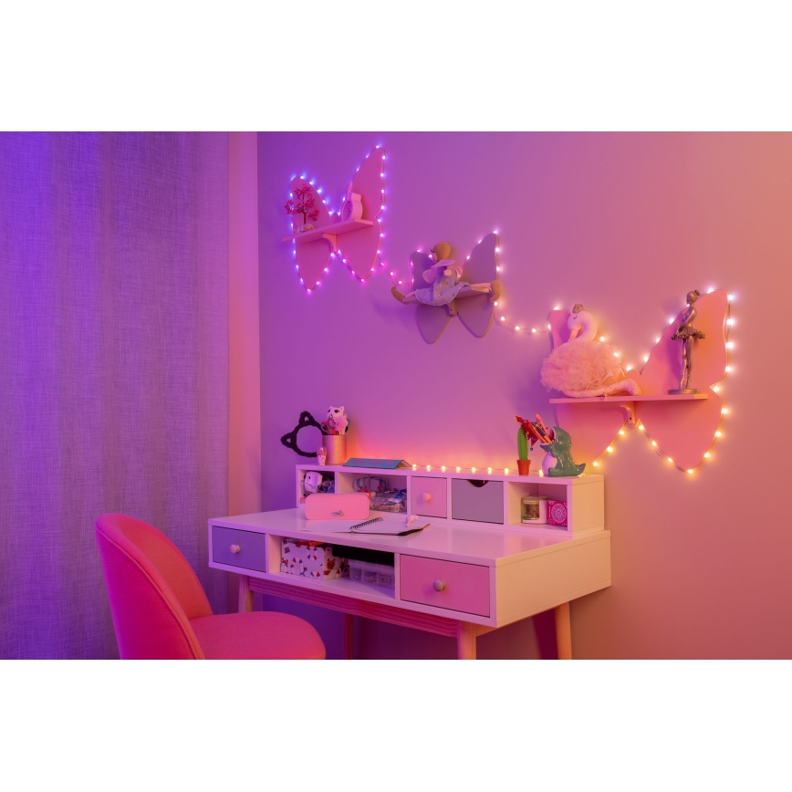 Twinkly - himmennettävä RGB-LED-valosarja CANDIES 200xLED 14 m USB Wi-Fi