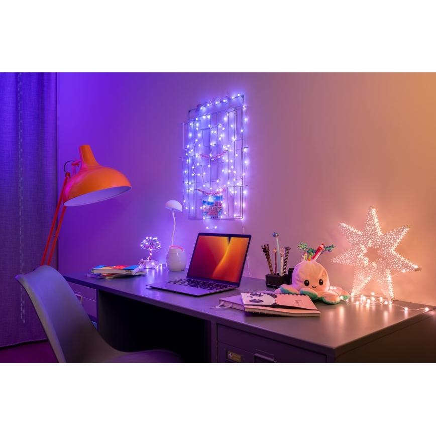 Twinkly - himmennettävä RGB-LED-valosarja CANDIES 200xLED 14 m USB Wi-Fi