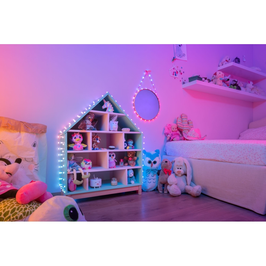 Twinkly - himmennettävä RGB-LED-valosarja CANDIES 200xLED 14 m USB Wi-Fi