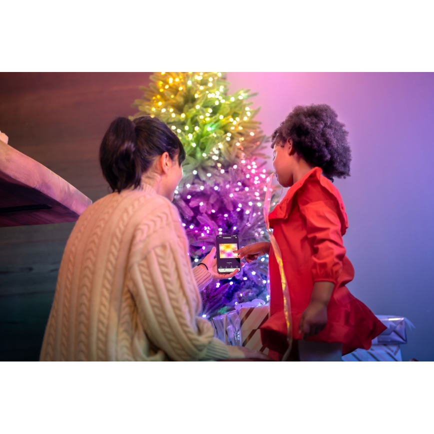 Twinkly - LED RGB Himmennettävä Jouluketju CANDIES 200xLED 14 m USB Wi-Fi