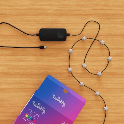 Twinkly - LED RGB Himmennettävä Jouluketju CANDIES 200xLED 14 m USB Wi-Fi