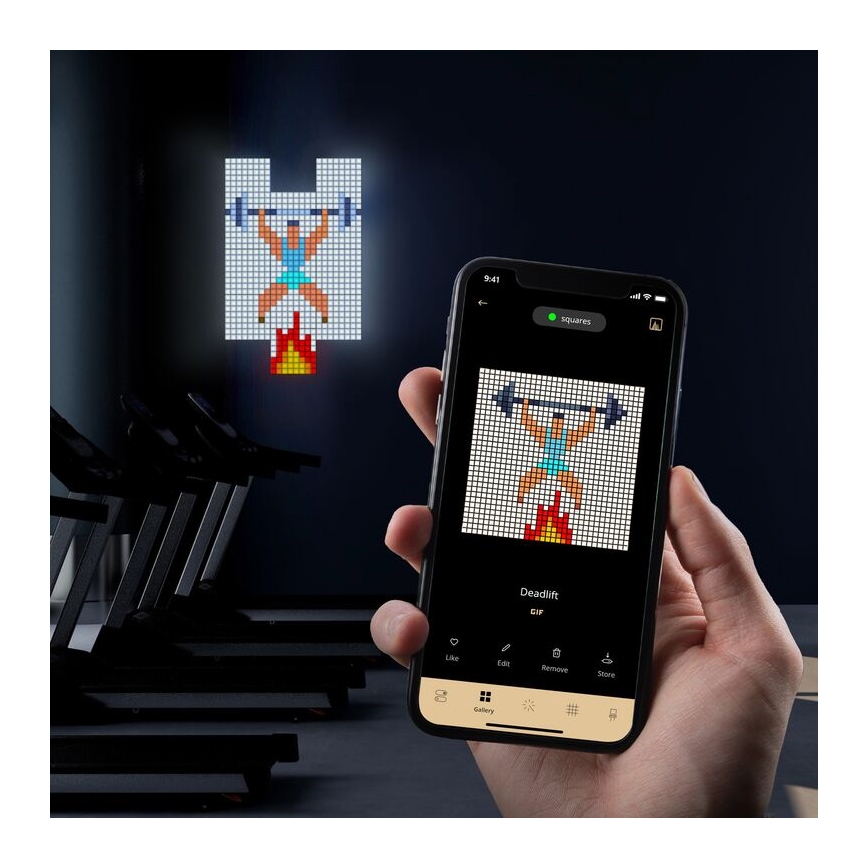 Twinkly - LED RGB Himmennyspaneeli SQUARES 64xLED 16x16 cm Wi-Fi