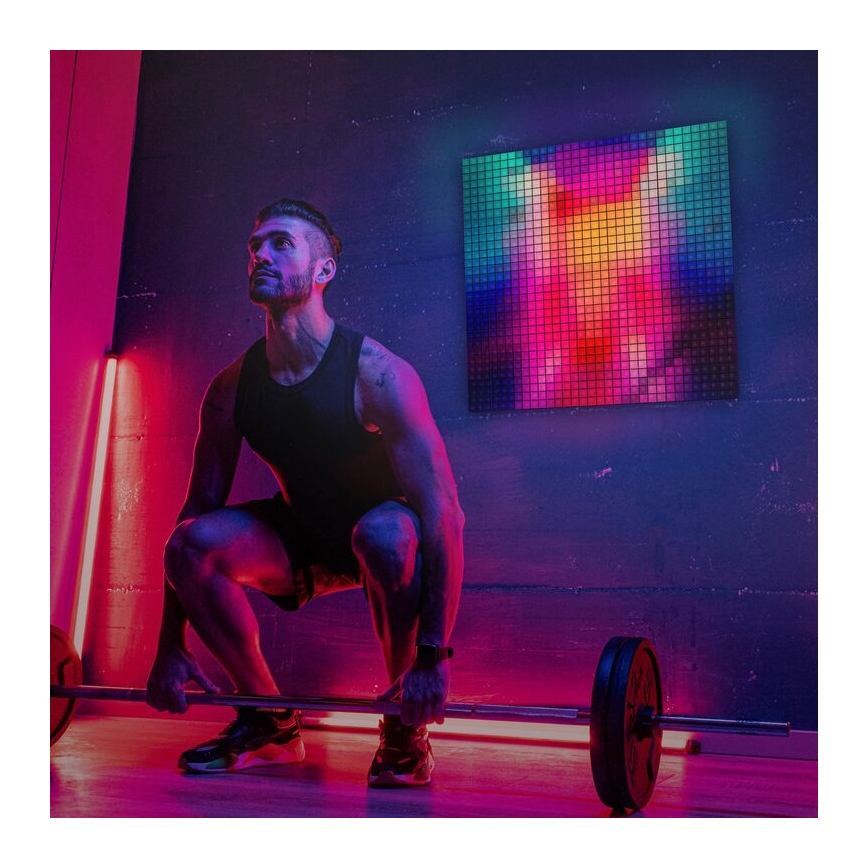 Twinkly - SETTI 6xLED RGB Himmennyspaneeli SQUARES 64xLED 16x16 cm Wi-Fi