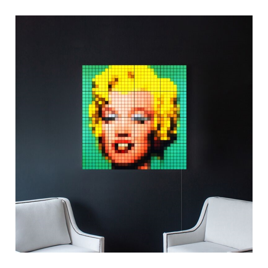 Twinkly - SETTI 6xLED RGB Himmennyspaneeli SQUARES 64xLED 16x16 cm Wi-Fi