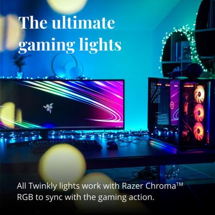 Twinkly - LED RGBW himennettävä ulkokäyttöinen jouluvalosarja STRINGS 250xLED 23,5m IP44 Wi-Fi