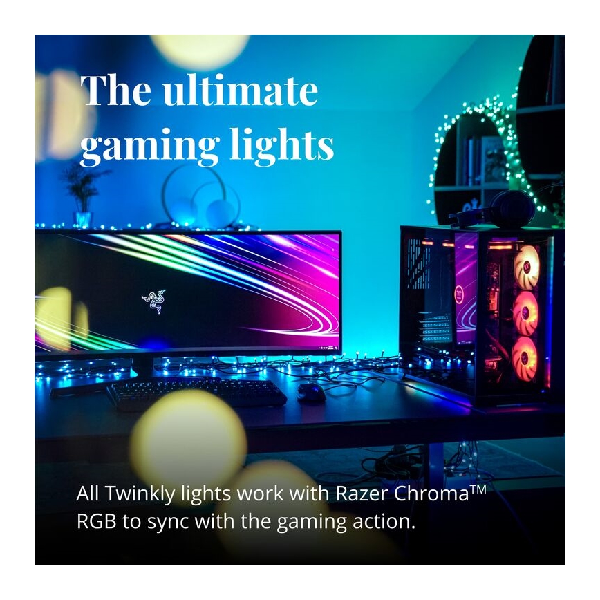 Twinkly - LED RGBW himennettävä ulkokäyttöinen jouluvalosarja STRINGS 250xLED 23,5m IP44 Wi-Fi